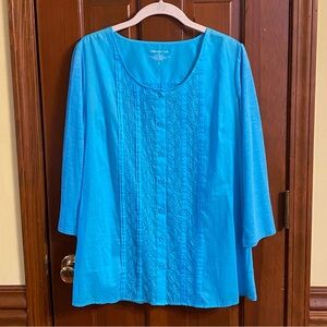 Coldwater Creek Embroidered Top EUC